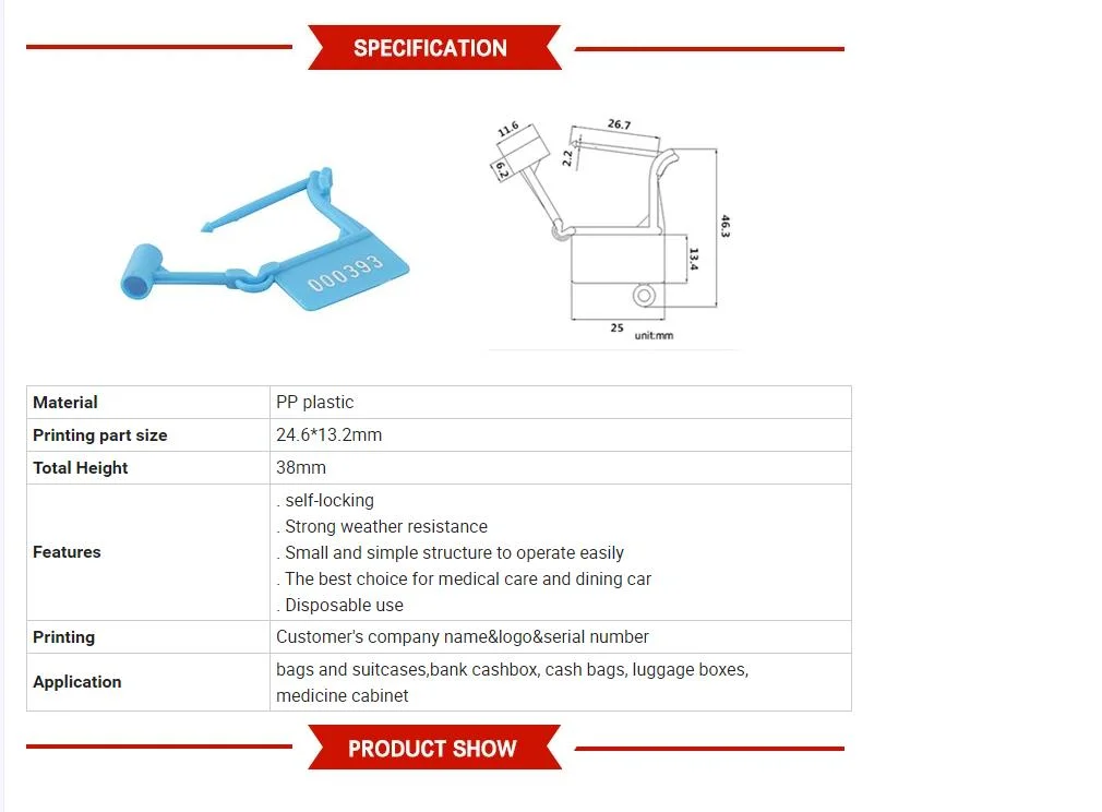 Easy Lock Plastic Airline Padlock Seal Ne-Pd101