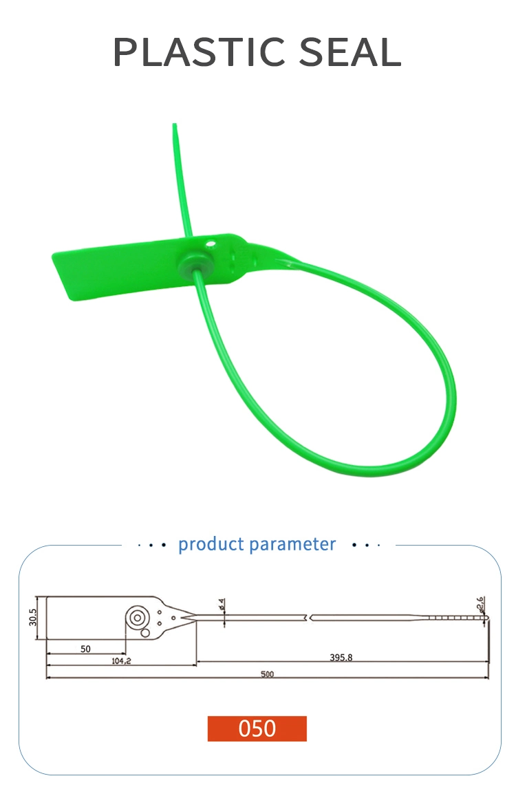 500mm/19.7" Barcode Printed Seal Pull Tight Security Plastic Seals with Metal Locking